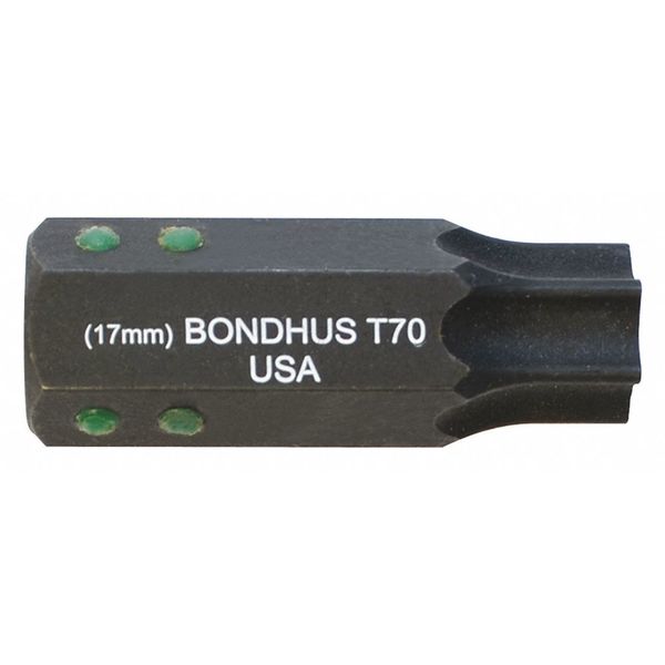 Bondhus T70 ProHold Torx Bit, 2" Length - Stock Size: 17mm 32070