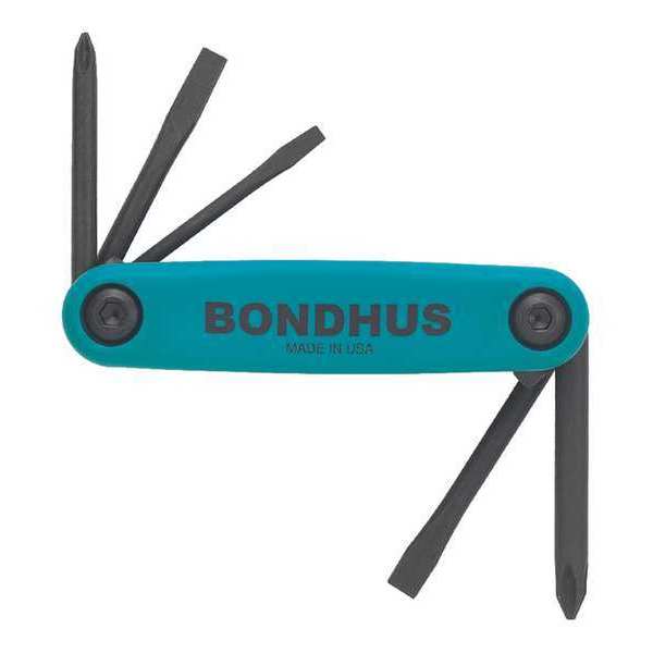 Bondhus 5 Piece SAE Fold-Up Phillips/Slotted Key Set, 12547 12547