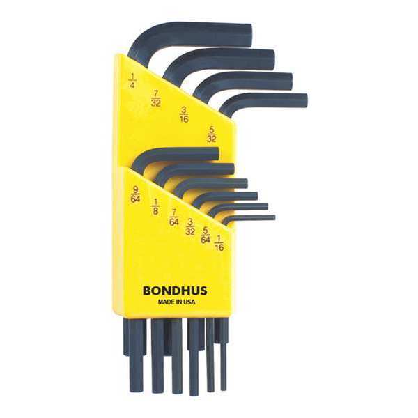 Bondhus 10 Piece SAE L-Shape Hex Key Set, 12238 12238