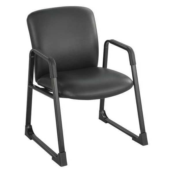 Safco Black Uber Big and Tall Guest Chair Vinyl, 35 3/4" H, Built-in Arms, Vinyl Seat, Uber(TM) Series 3492BV