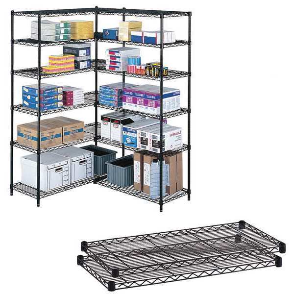 Safco Wire Shelving, 24"D x 48"W, Black 5296BL