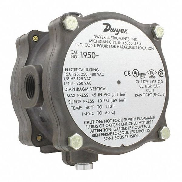 Dwyer Instruments Differential Pressure Switch 14-55 In 1950-5-2F
