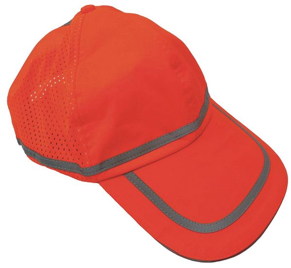 Condor Baseball Cap, Polyester, Hi-Vis Orange 25F541