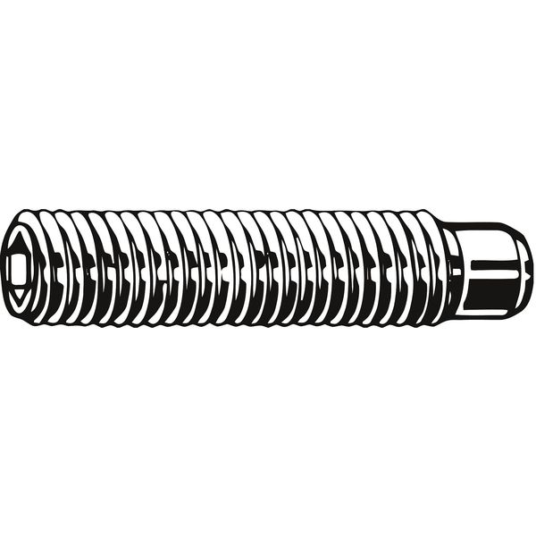 Zoro Select Socket Set Screw, Oval, 6-32x3/8, PK100 U07845.013.0037