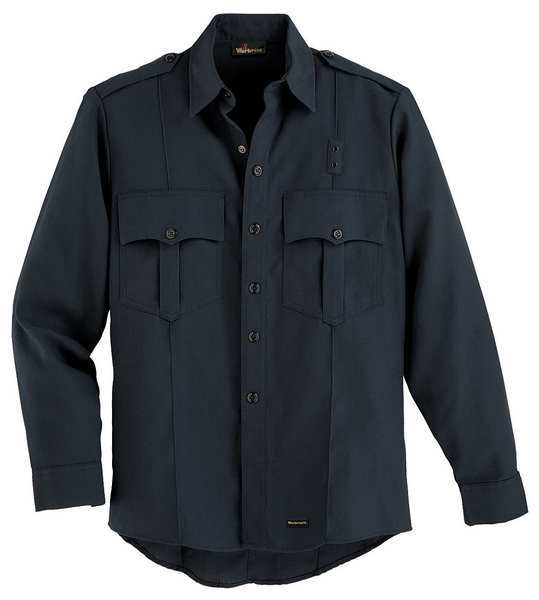Workrite Flame Resistant Collared Shirt, Navy, Nomex(R), 46" FSE0NV 46 0R
