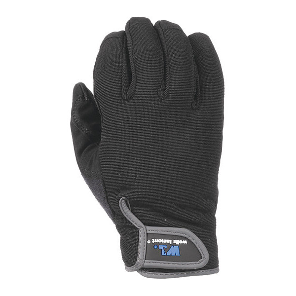 Wells Lamont Mechanics Gloves, L, Black, Stretch Spandex 7700L