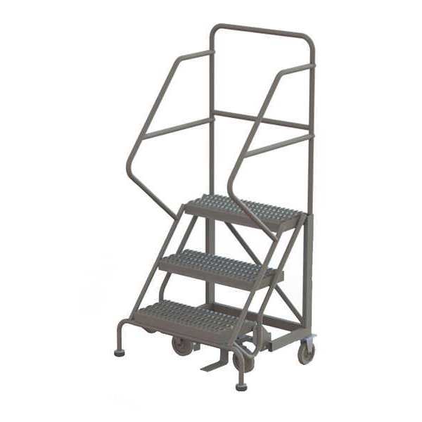 Tri-Arc 66 in H Steel Rolling Ladder, 3 Steps, 450 lb Load Capacity KDEC103242