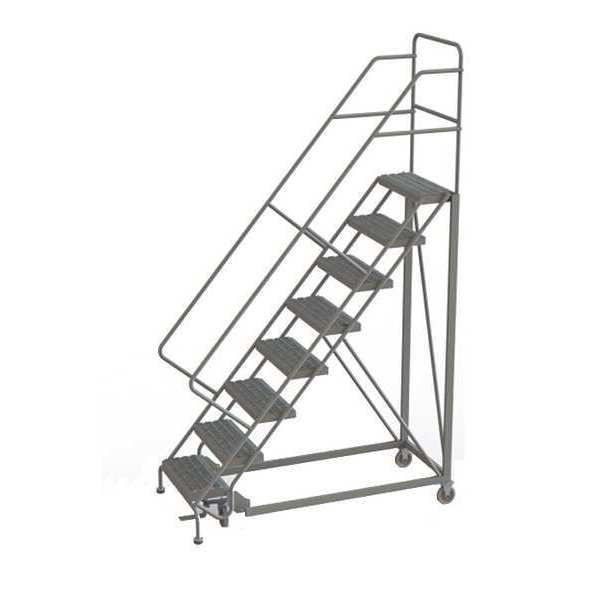 Tri-Arc 116 in H Steel Rolling Ladder, 8 Steps, 450 lb Load Capacity KDEC108246