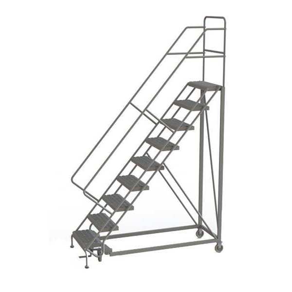 Tri-Arc 126 in H Steel Rolling Ladder, 9 Steps KDEC109246
