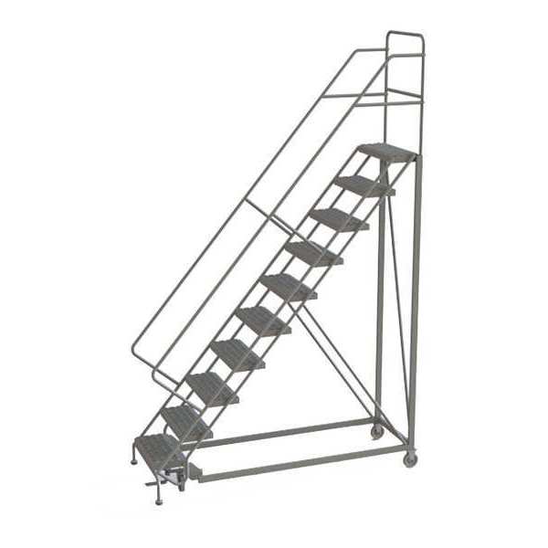 Tri-Arc 136 in H Steel Rolling Ladder, 10 Steps KDEC110246