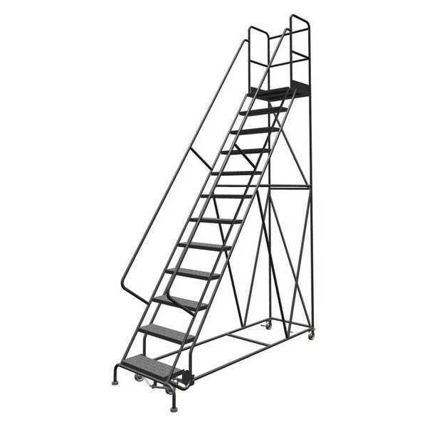 Tri-Arc 156 in H Steel Rolling Ladder, 12 Steps KDSR112246-D3