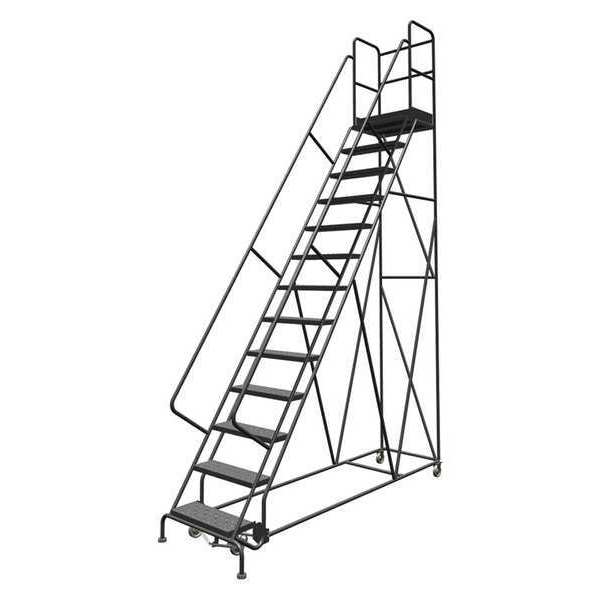 Tri-Arc 166 in H Steel Rolling Ladder, 13 Steps, 450 lb Load Capacity KDSR113246-D3