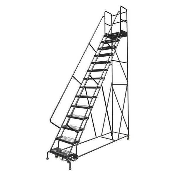 Tri-Arc 176 in H Steel Rolling Ladder, 14 Steps KDSR114242-D3