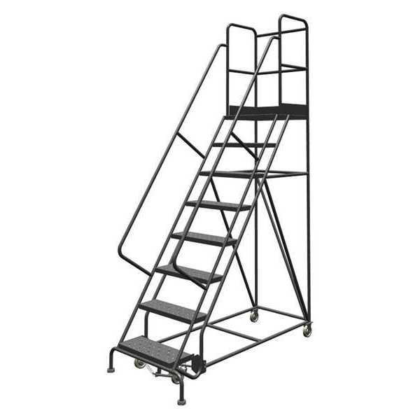 Tri-Arc 116 in H Steel Rolling Ladder, 8 Steps, 450 lb Load Capacity KDSR108246-D3