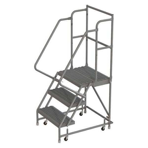 Tri-Arc 66 in H Steel Rolling Ladder, 3 Steps, 450 lb Load Capacity KDSR103162