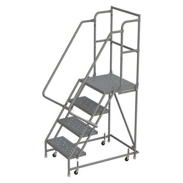 Tri-Arc 76 in H Steel Rolling Ladder, 4 Steps, 450 lb Load Capacity KDSR104246-D2