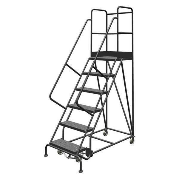 Tri-Arc 96 in H Steel Rolling Ladder, 6 Steps, 450 lb Load Capacity KDSR106246-D3