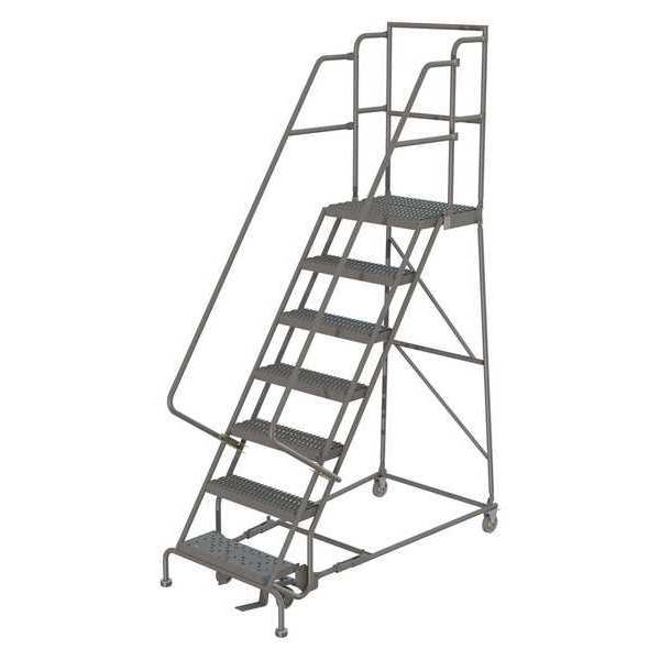 Tri-Arc 106 in H Steel Rolling Ladder, 7 Steps, 450 lb Load Capacity KDSR107162-D2