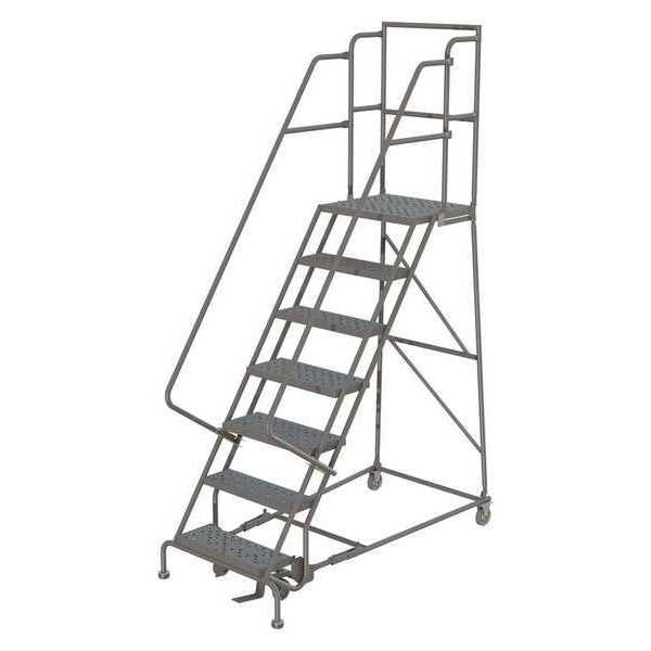 Tri-Arc 106 in H Steel Rolling Ladder, 7 Steps KDSR107166-D2