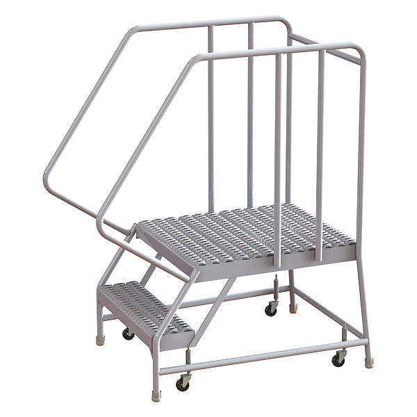 Tri-Arc 52 in H Aluminum Rolling Ladder, 2 Steps, 350 lb Load Capacity WLAR102245-D5