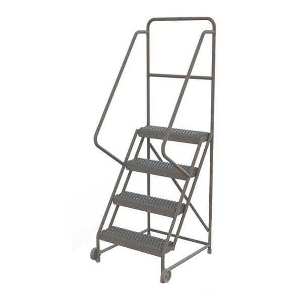 Tri-Arc 76 in H Steel Tilt and Roll Ladder, 4 Steps, 450 lb Load Capacity KDTF104242