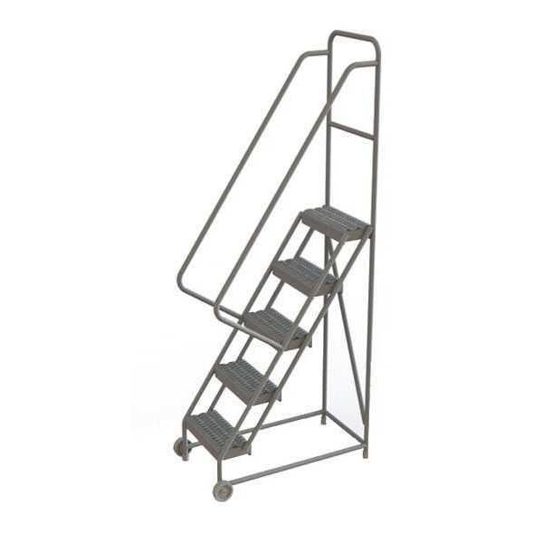 Tri-Arc 86 in H Steel Tilt and Roll Ladder, 5 Steps, 450 lb Load Capacity KDTF105162