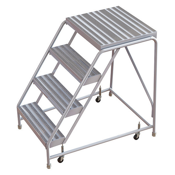 Tri-Arc 40 in H Aluminum Rolling Ladder, 4 Steps, 350 lb Load Capacity WLAR004164-D4