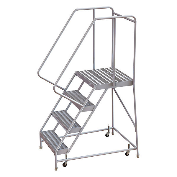 Tri-Arc 72 in H Aluminum Rolling Ladder, 4 Steps, 350 lb Load Capacity WLAR104164-D4