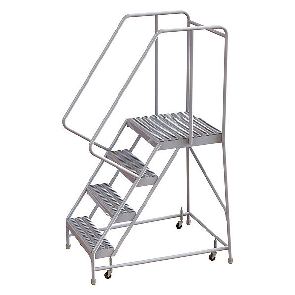 Tri-Arc 72 in H Aluminum Rolling Ladder, 4 Steps, 350 lb Load Capacity WLAR104165-D4