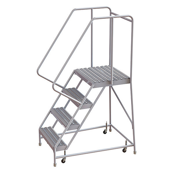 Tri-Arc 72 in H Aluminum Rolling Ladder, 4 Steps WLAR104245-D4