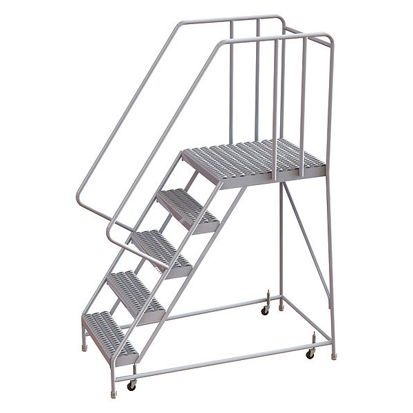 Tri-Arc 82 in H Aluminum Rolling Ladder, 5 Steps, 350 lb Load Capacity WLAR105245-D5