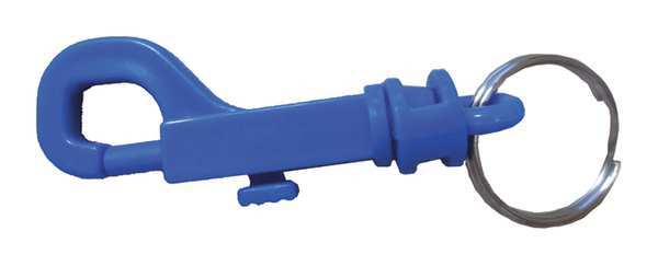 Zoro Select Plastic Key Clip, 2-5/8 In, Blue 25PA15