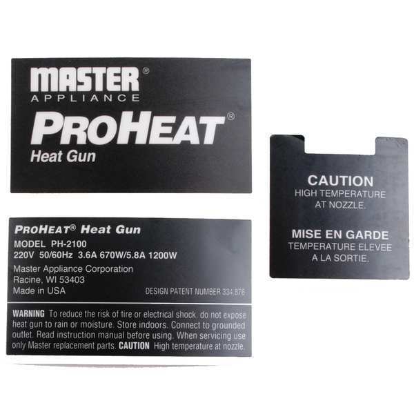 Master Appliance Label 220V 35024