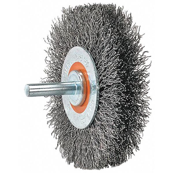 Walter Surface Technologies Mtd Wheel Brush Crimped 4" D X 1/4" W 13C178