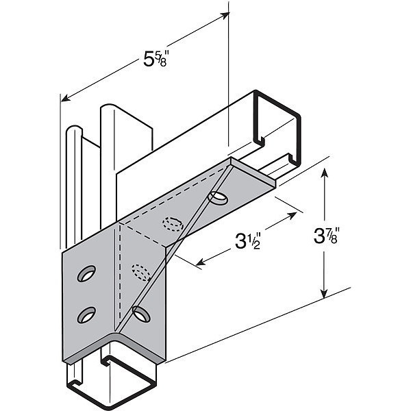 Flex-Strut Gusset Corner, (RH), 6-Hole FS-5526 E/G