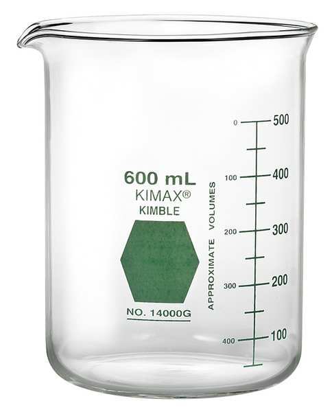 Kimble Chase Griffin Beaker, 100mL, Glass, Clear, PK12 14000G-100