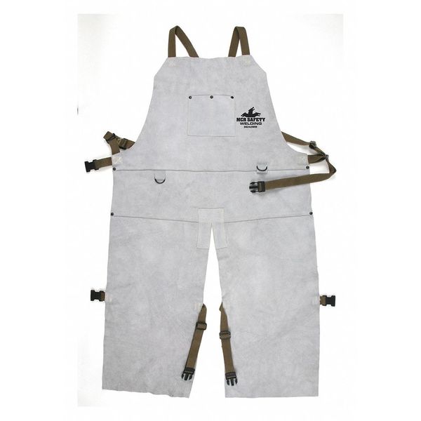 MCR Safety Leather Welding Bib Apron Split Leg 24x 38242MW