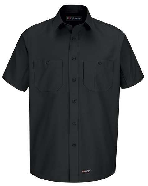 Dickies Short Sleeve Shirt, Blk, Polyester/Cottn, M WS20BK SS M