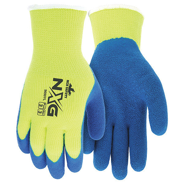 Mcr Safety Hi-Vis Cold Protection Cut-Resistant Gloves, Cotton/Polyester/Acrylic Lining, L, 12PK 9690YL