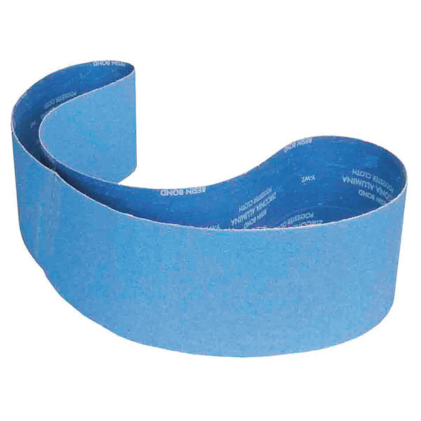 Norton Abrasives Sanding Belt, Coated, 6 in W, 89 in L, 80 Grit, Coarse, Zirconia Alumina, BlueFire R823P, Blue 78072764469
