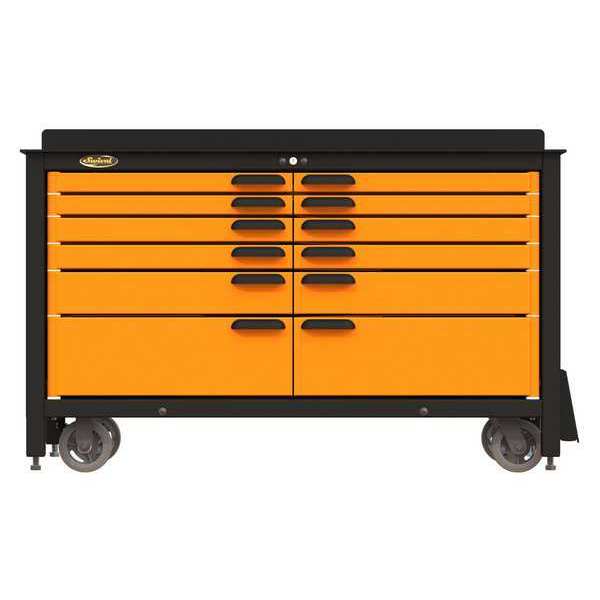 Swivel Storage Solutions Swivel Pro Rolling Tool Cabinet, 12 Drawer, Black, Steel, 60 in W x 24 in D x 39-1/4 in H PRO603512