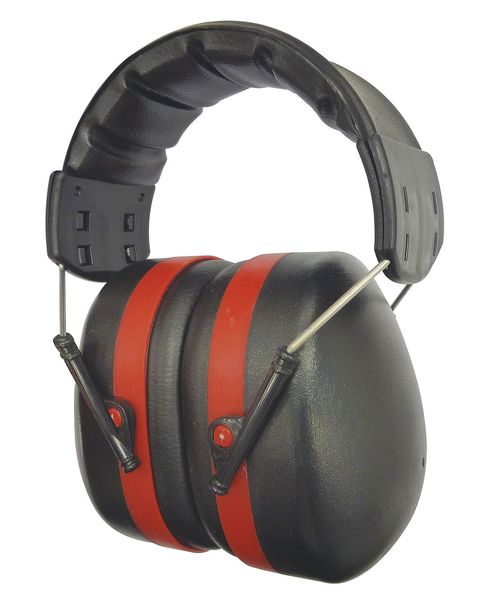 Condor Over-the-Head Ear Muffs, 24 dB, Condor, Black/Red 26X625