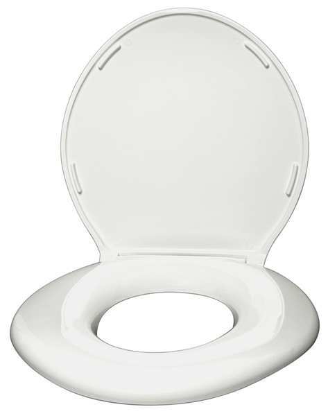 Big John Toilet Seat, With Cover, ABS, PVC, Round or Elongated, White 6W