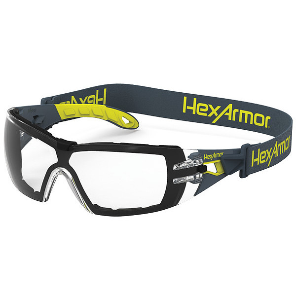 Hexarmor Safety Glasses, Wraparound Clear Polycarbonate Lens, Anti-Fog, Scratch-Resistant 11-12001-04