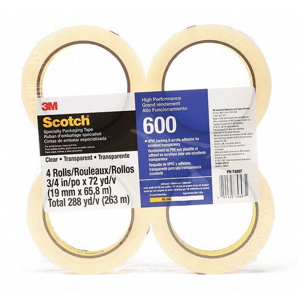 Scotch LtDutyPckgngTp600ClrHghClrt, PK12 600