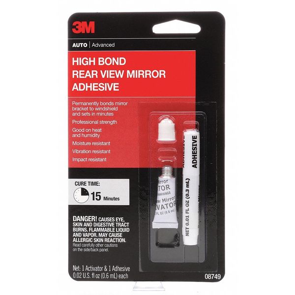 3M HighBondRearviewMirrorAdhesive, 0874, PK12 08749