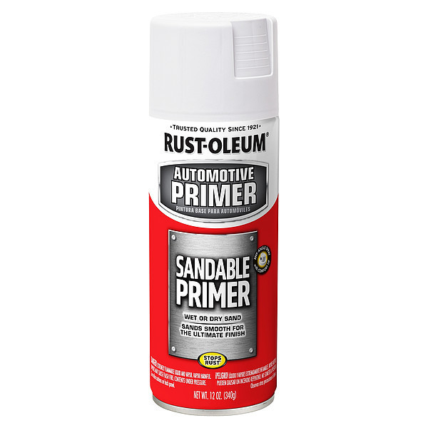 Rust-Oleum Sandable Primer, White, Solvent Base, 12 oz 260737