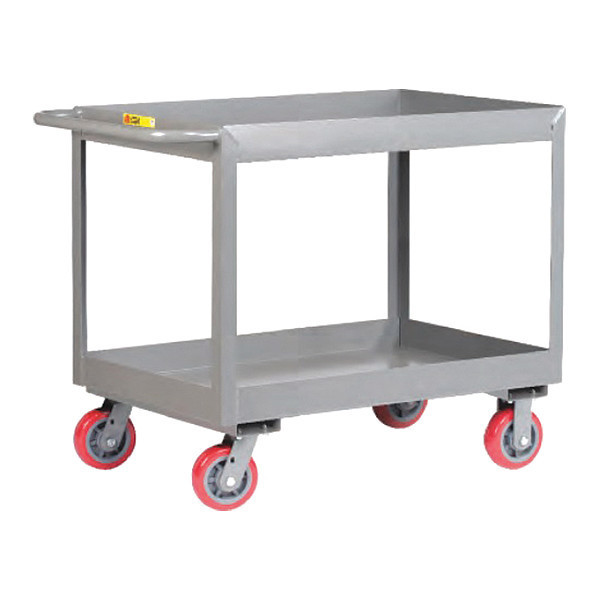 Little Giant Utility Cart, 12 ga. Steel, 2 Shelves, 3600 lb DS2436X36PY