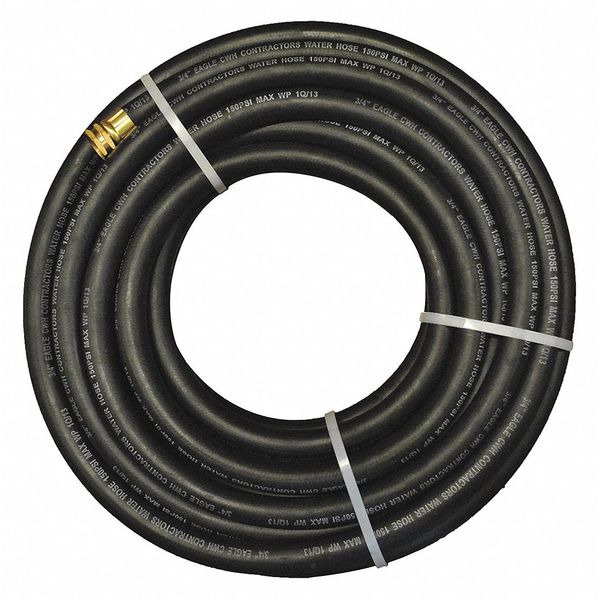 Eagle Contractrs Rubber Water Hose, 3/4"x50 ft. 001-0122-0150I