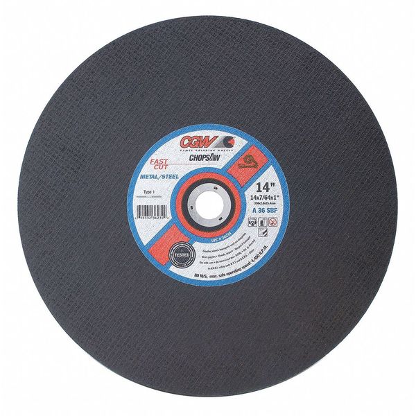 Cgw Abrasives CutOff Whl, 14x7/64x1, A36SBx2, Reinforced 36234